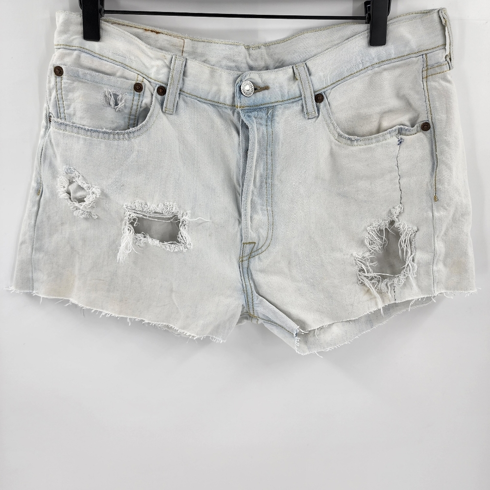 Levi's 501 distressed shorts 33 buttonfly